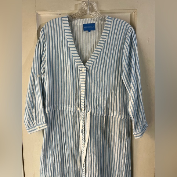 Alice Walk Cotton Gauze Maxi Striped Dress S - Picture 12 of 13